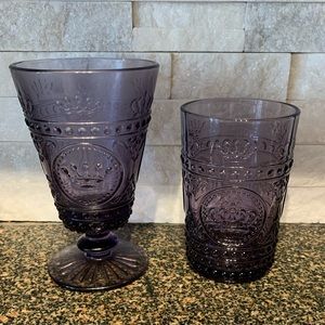 4 small wine glasses & 4 water glasses